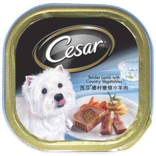 Premium Cesar Tender Lamb with Country Vegetables Pate Tray Dog Food 100g - Grain-Free Wet Food for Small & Medium Dogs - Perfect for Mealtime, Training Treats & Senior Dogs with Sensitive Stomachs