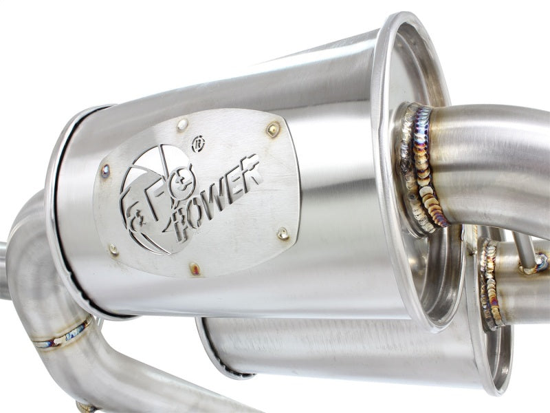 aFe MACHForce XP 2.5in Axle Back Stainless Steel Exhaust System with Polished Tips for 2007-2013 BMW 335i 3.0L L6 (E90/E92) - Performance Upgrade for Enhanced Sound & Power