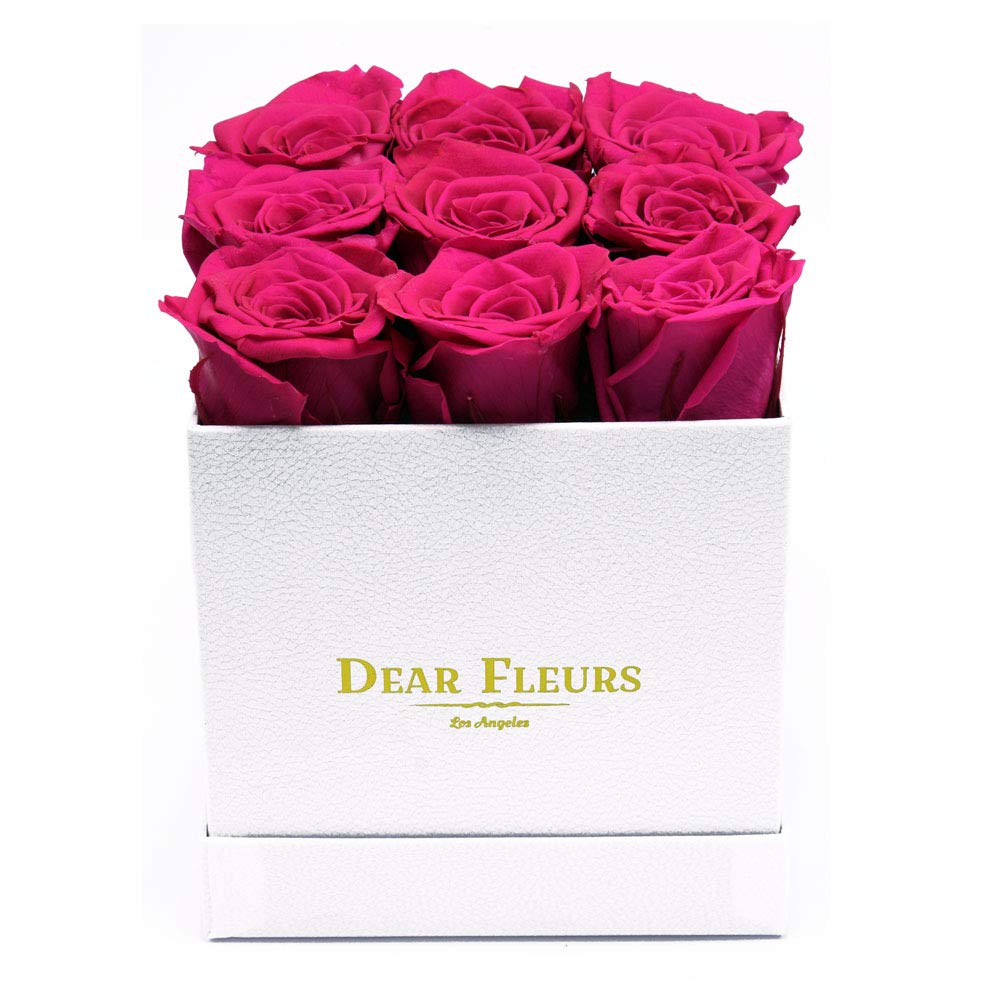 Real Preserved Roses That Last 1 Year | Luxury Eternal Roses in Gift Box (Hot Pink) - Perfect for Anniversaries, Valentine's Day & Romantic Home Decor