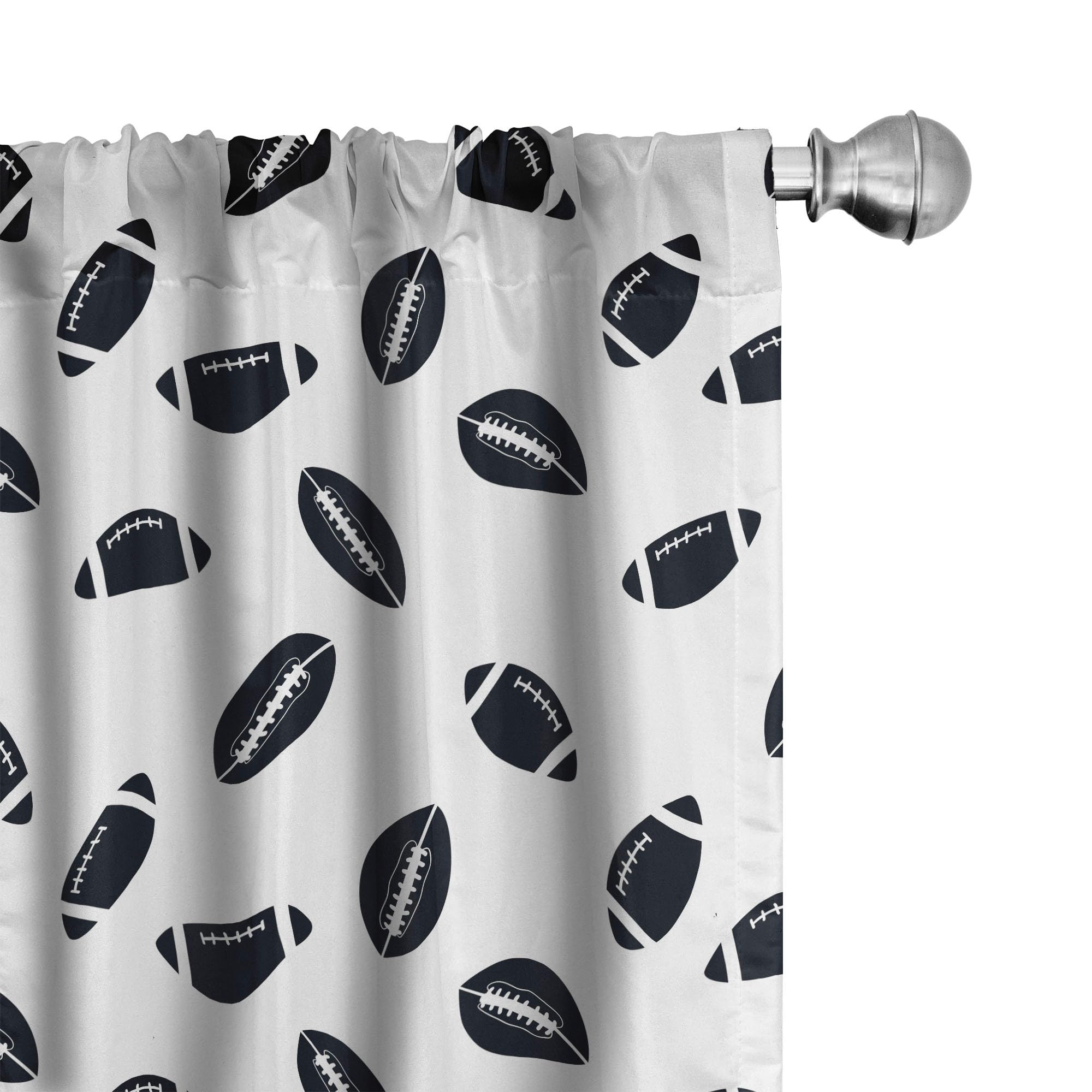 Ambesonne Black & White American Football Window Curtains Set of 2 - 28
