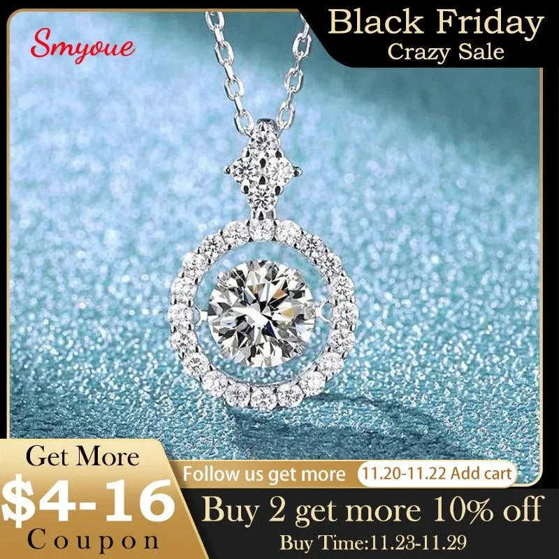 1.0 CT Moissanite Pendant Necklace for Women - S925 Sterling Silver Simulated Diamond Jewelry - Elegant Valentine's Day Gift for Her - Perfect for Anniversaries, Date Nights & Special Occasions