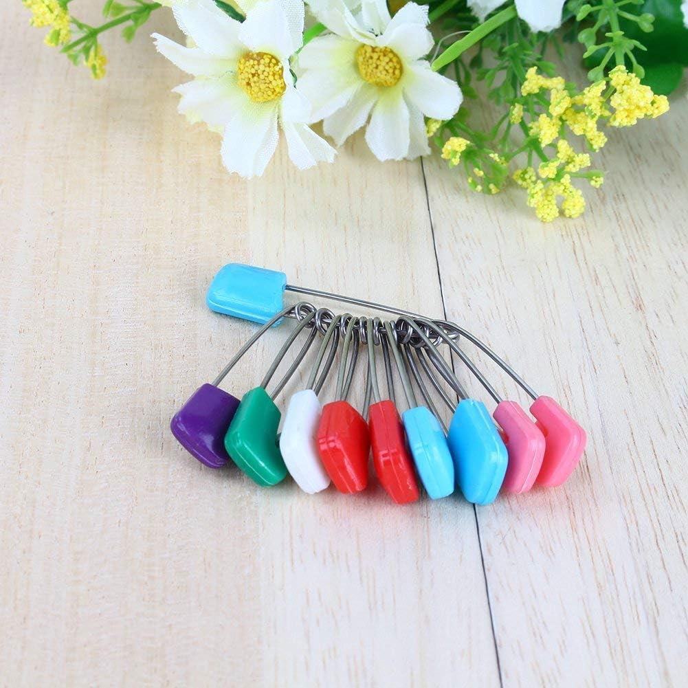 10pcs Stainless Steel Baby Diaper Pins with Safety Lock - Heavy Duty for Cloth Diapers & Baby Care