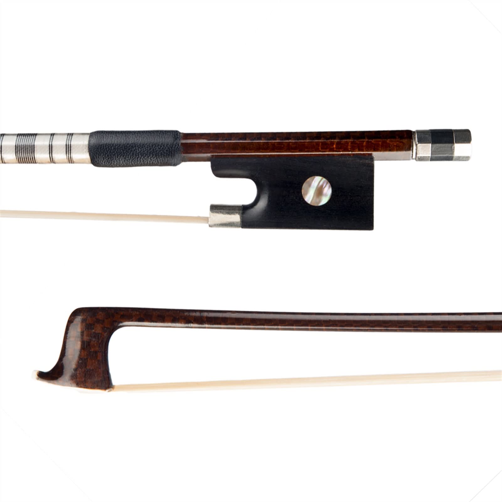 Premium 4/4 Violin Bow - Advanced Carbon Fiber with Mongolian Horsehair, Ebony Frog & Sheepskin Grip - Perfect for Professional Violinists & Advanced Students - Ideal for Concerts, Practice & Performances