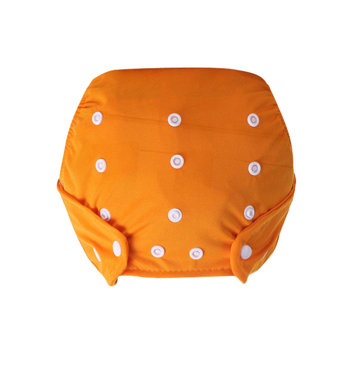 Nema Baby Reusable Cotton Cloth Diaper - Soft & Absorbent Washable Diapers with Snap Buttons - Orange Polka Dots Design - Eco-Friendly for Newborns & Toddlers - Perfect for Daycare, Travel & Home Use