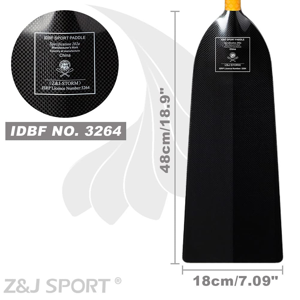 Premium Carbon Fiber Dragon Boat Paddle - IDBF Approved with Anti-Slip T-Grip & Waterline Storm Design | Competition & Training Paddle for Dragon Boat Teams | Perfect for Races, Practice & Water Sports