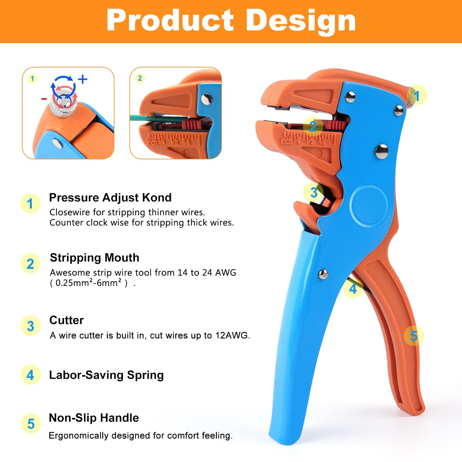 Knoweasy Automatic Wire Stripper and Cutter - Heavy Duty 2-in-1 Wire Stripping Tool for Electronics, Automotive & Electrical Repairs - Perfect for DIY Projects, Home Wiring & Professional Use