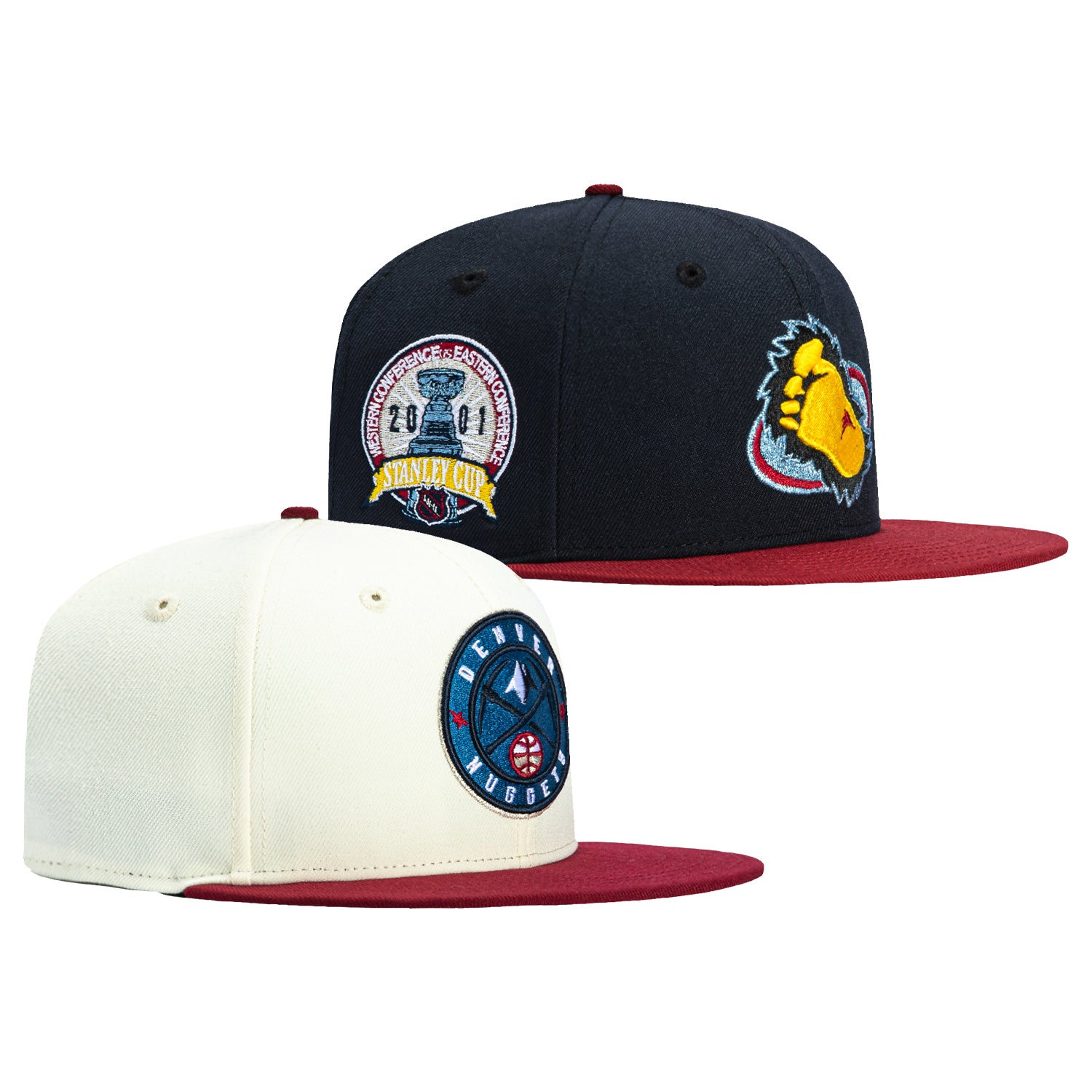 New Era 59Fifty NBA x NHL Crossover Colorado Pack Snapback Hat - Official Licensed Sports Cap for Basketball & Hockey Fans - Perfect for Game Day, Collecting & Streetwear Fashion