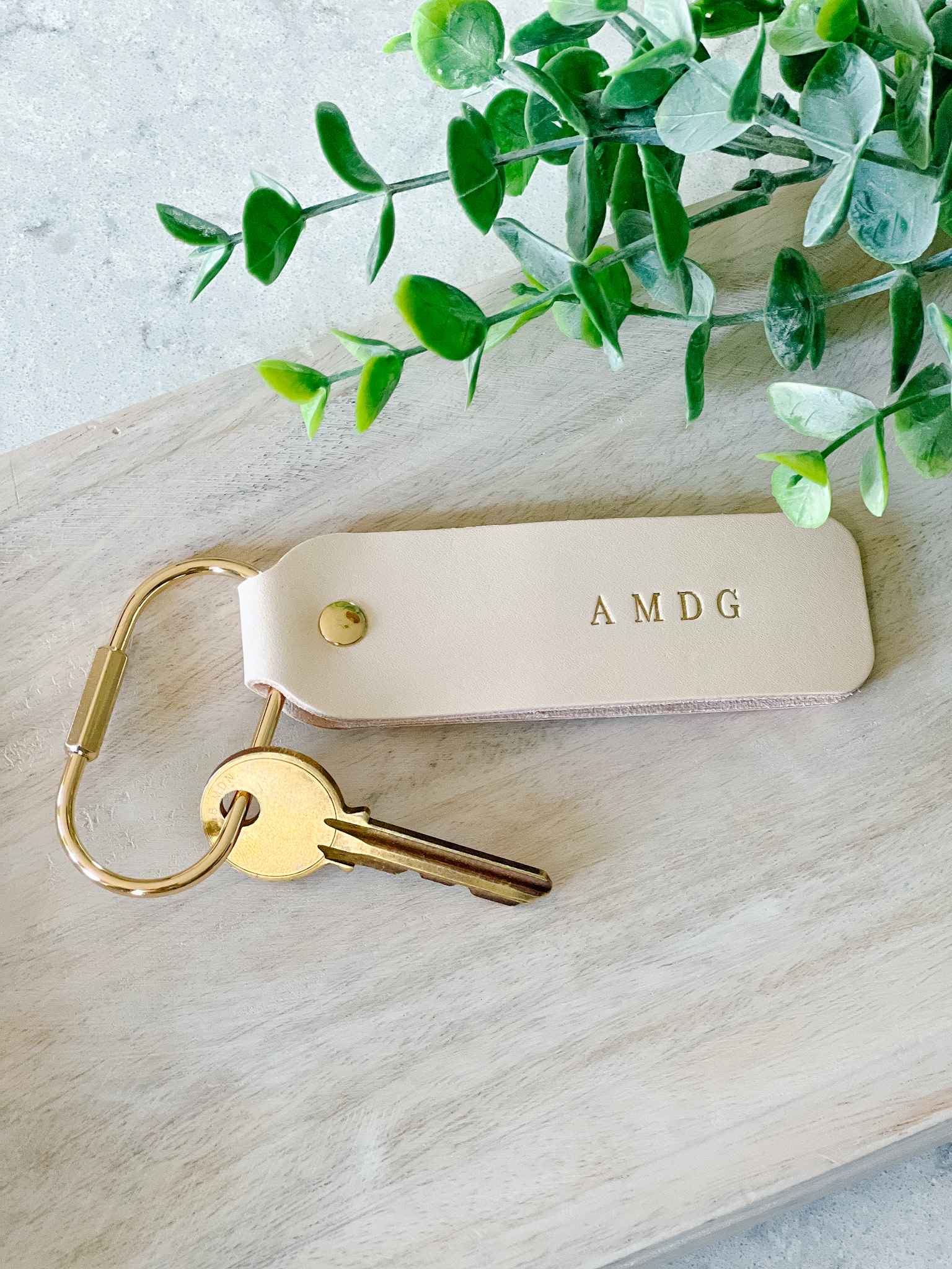 Premium AMDG Genuine Leather Keychain - Durable & Stylish Key Holder for Men & Women - Perfect for Home, Office, Car Keys & Gift Giving