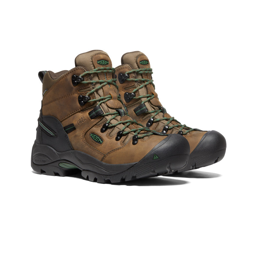 Men's Pittsburgh Energy 6 Waterproof Soft Toe Work Boots - Cascade Brown/Greener Pastures - Durable Safety Shoes for Construction, Hiking & Outdoor Work