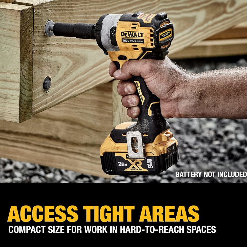 DEWALT DCF911B 20V MAX* 1/2 Inch Cordless Impact Wrench (Tool Only) - Factory Serviced with Warranty - Perfect for Automotive Repair, Construction & DIY Projects