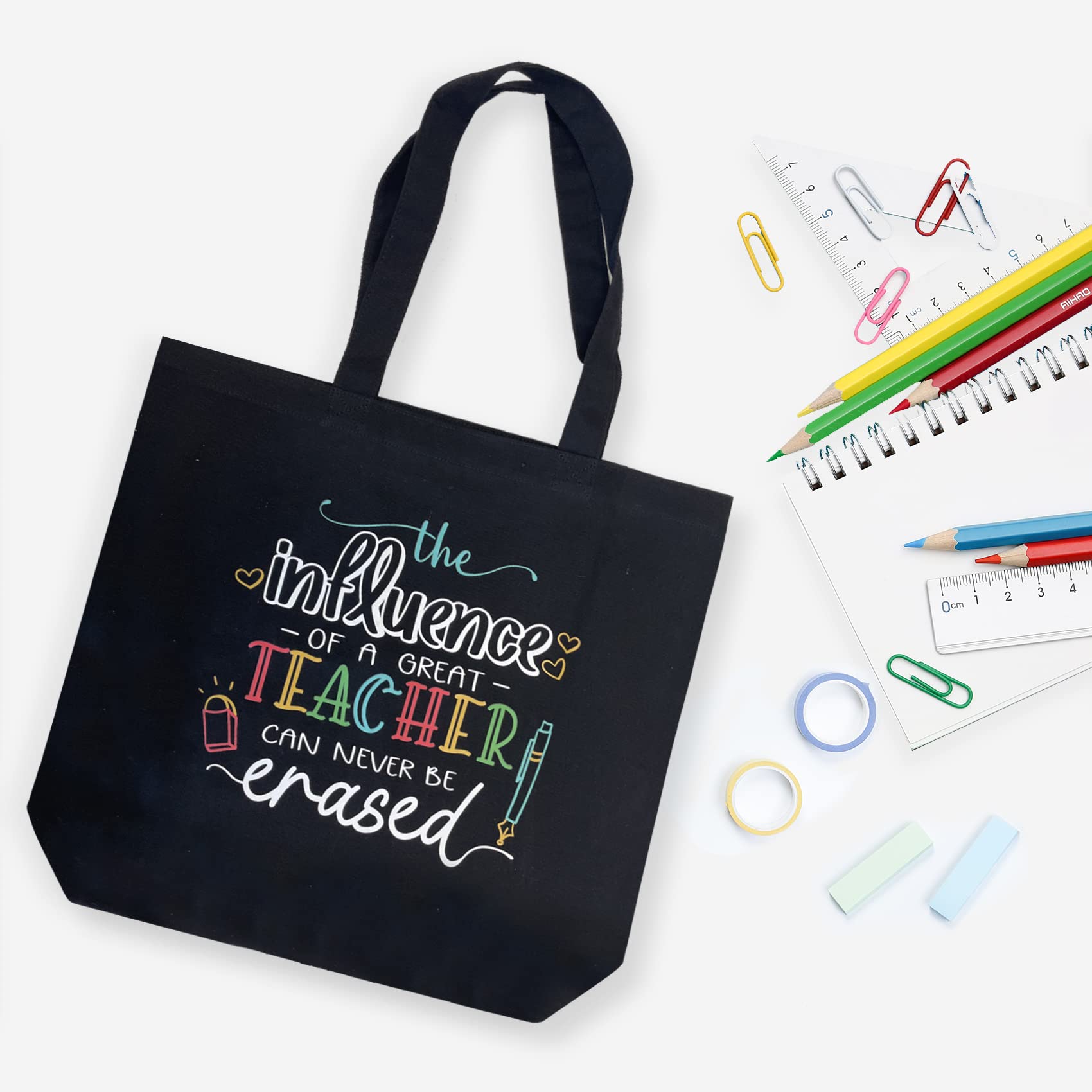 CARAKNOTS Teacher Tote Bag with Pocket - Perfect for Work, Gifts & Daily Use