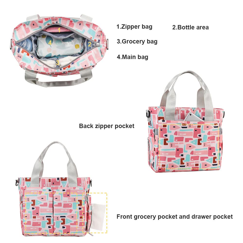 DZOZO Multifunctional Baby Diaper Bag - Waterproof Maternity Shoulder Tote for Travel, Nursing & On-the-Go Parents | Perfect for Daycare, Hospital Visits & Family Outings