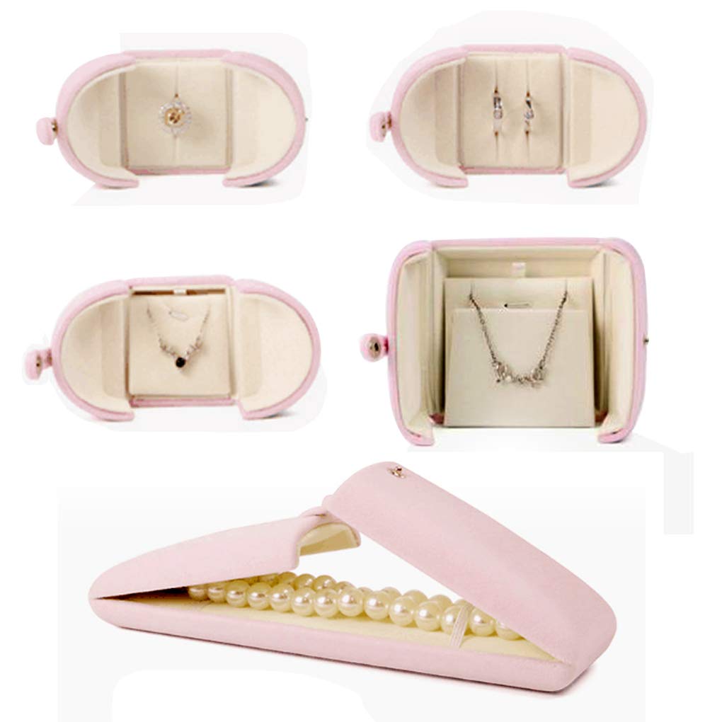 Rolin Roly Velvet Jewelry Box - Small Flocked Gift Box for Necklace, Bracelet & Pendant Storage | Elegant Jewelry Display Case for Home, Boutique & Wedding Gifts