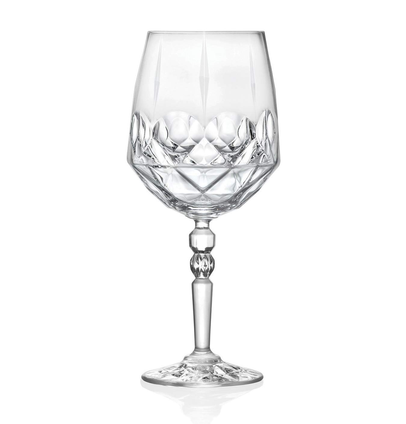 Premium Barksi Goblet Set of 6 - Elegant Red Wine Glasses & Cocktail Cups (24oz) - Crystal-Like Stemware for Wine Tasting, Water Goblets, and Formal Dining - European Crafted Luxury Glassware