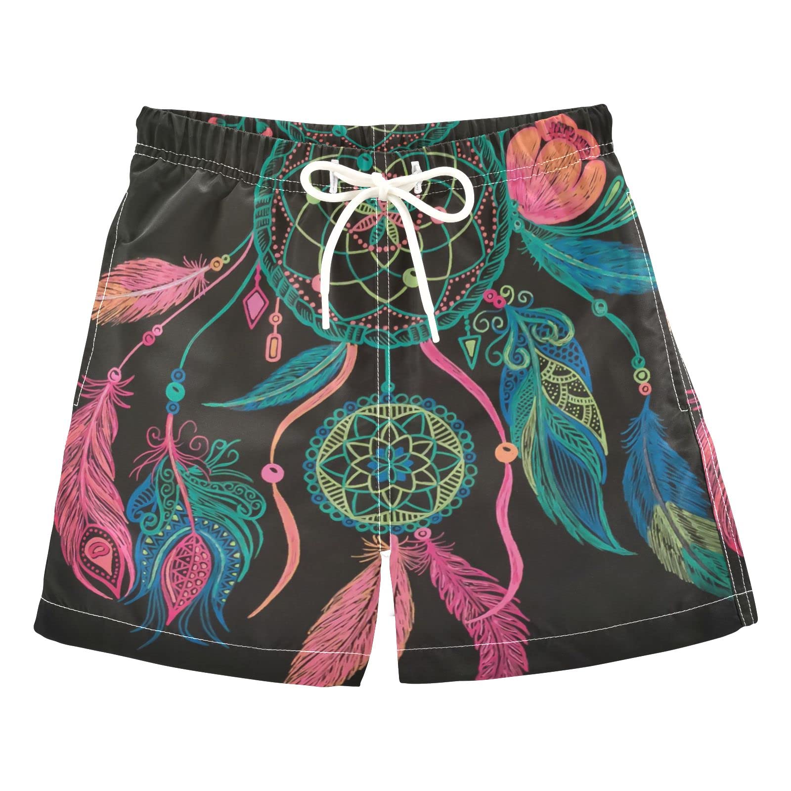 AMICHIC Boys Dream Catcher Swim Trunks - Quick Dry Toddler Swimwear for Kids 2-8 Years | Beach, Pool & Summer Water Play Outfit