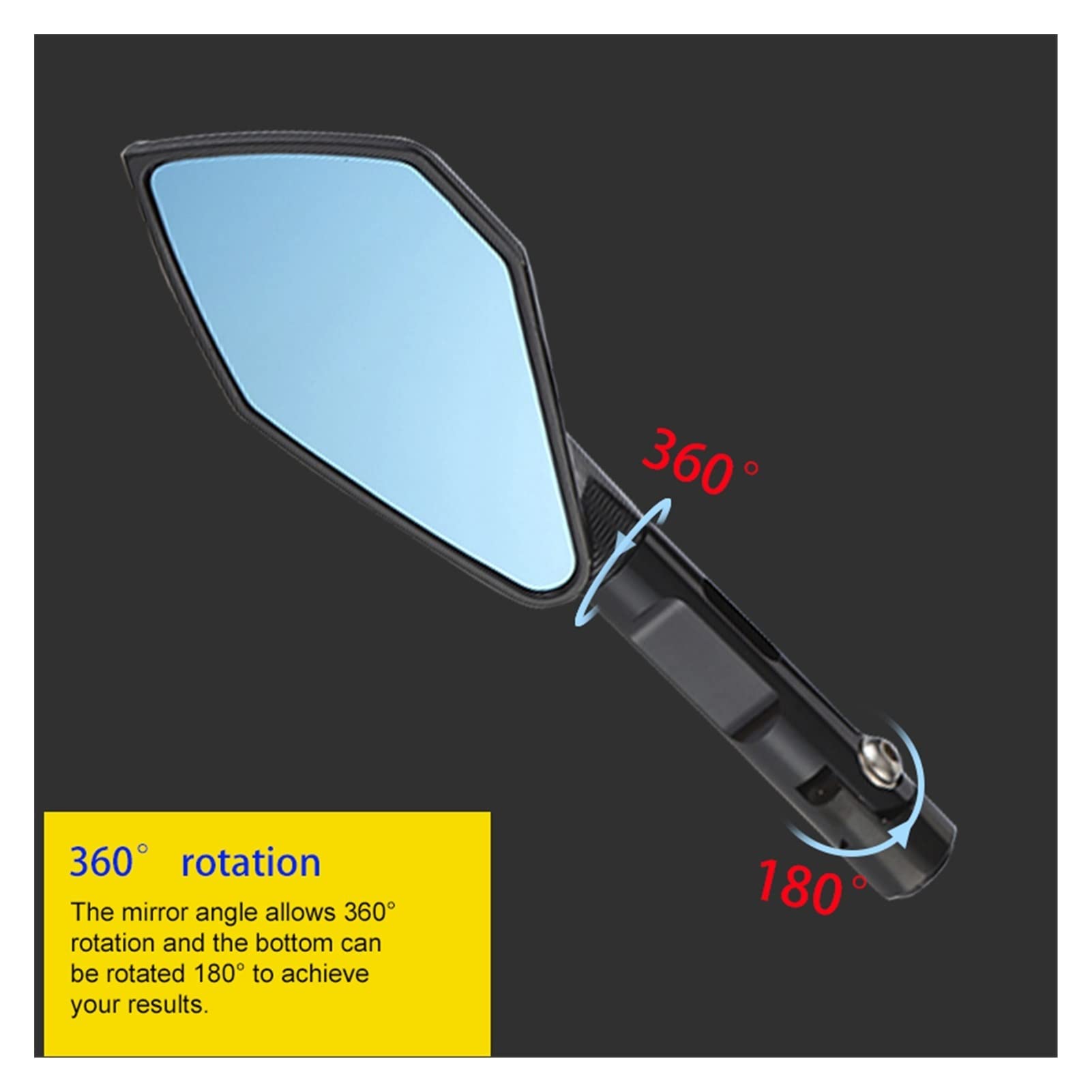 10mm CNC Motorcycle Side Mirrors - Cafe Racer Rearview Mirrors with Blue Glass for Suzuki DR200/250/350/400/650, DRZ400 - Perfect for Urban Commuting & Adventure Riding