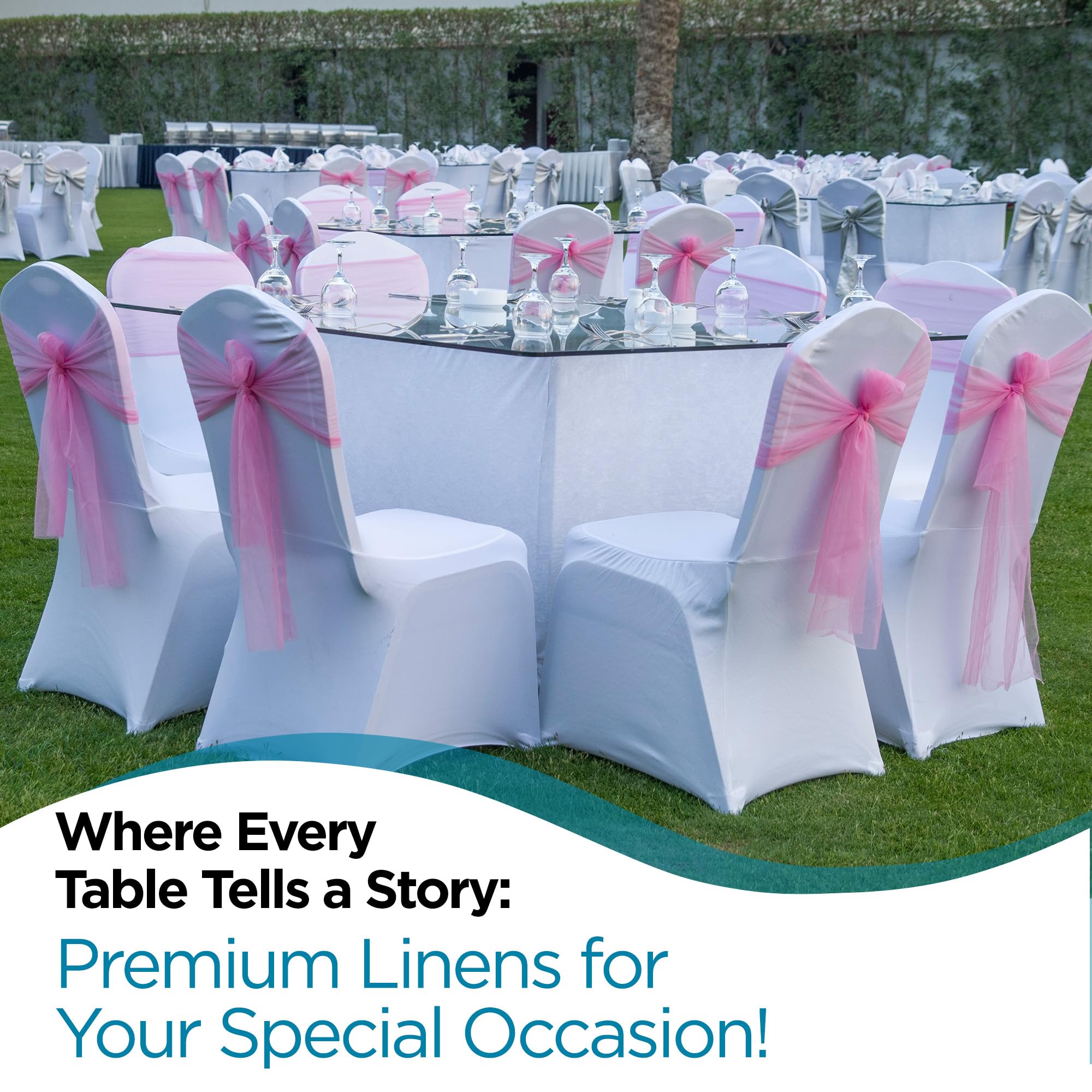Premium Spandex Folding Chair Covers with Arched Front Design - 50 Pack White Durable Slipcovers for Wedding, Banquet, Party & Event Decor - Perfect for Receptions, Restaurants, and Special Celebrations - Washable Stretch Fabric for Easy Installation and Elegant Look