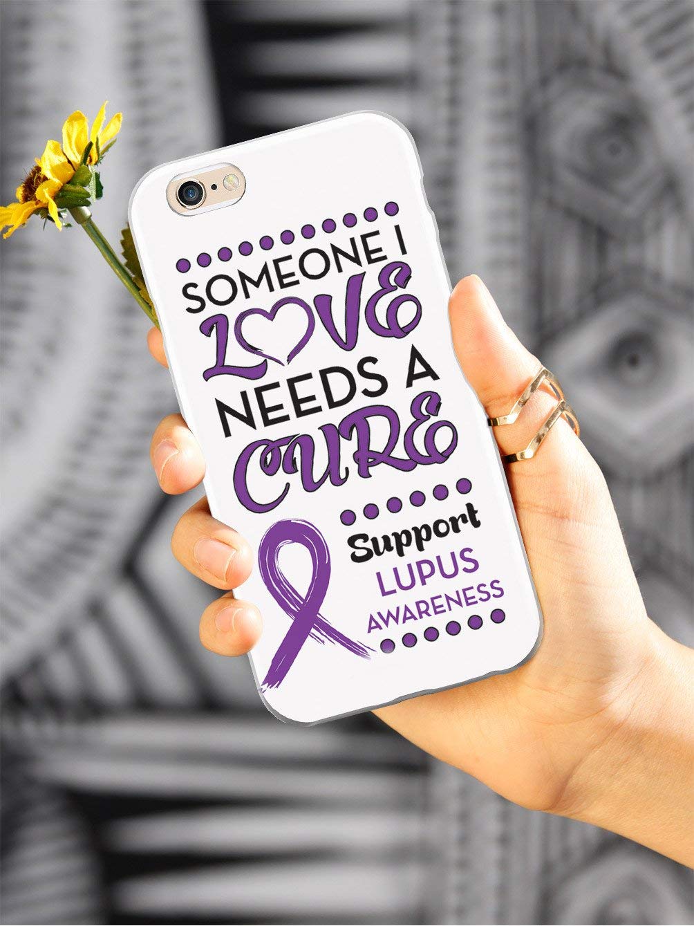 Inspired Cases - Premium 3D Textured Protective Phone Case Compatible with Apple iPhone 8 - Lupus Awareness 