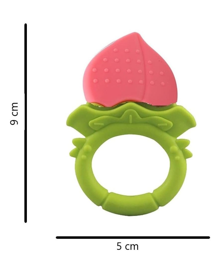 Kritiu Banana Shape Baby Brush & Fruit Teether Set - Soft Silicone Teething Toy for Infants | BPA-Free, Non-Toxic & Easy to Clean | Perfect for Soothing Sore Gums & Oral Hygiene (Yellow & Red) - Ideal for Home, Travel & Daycare Use