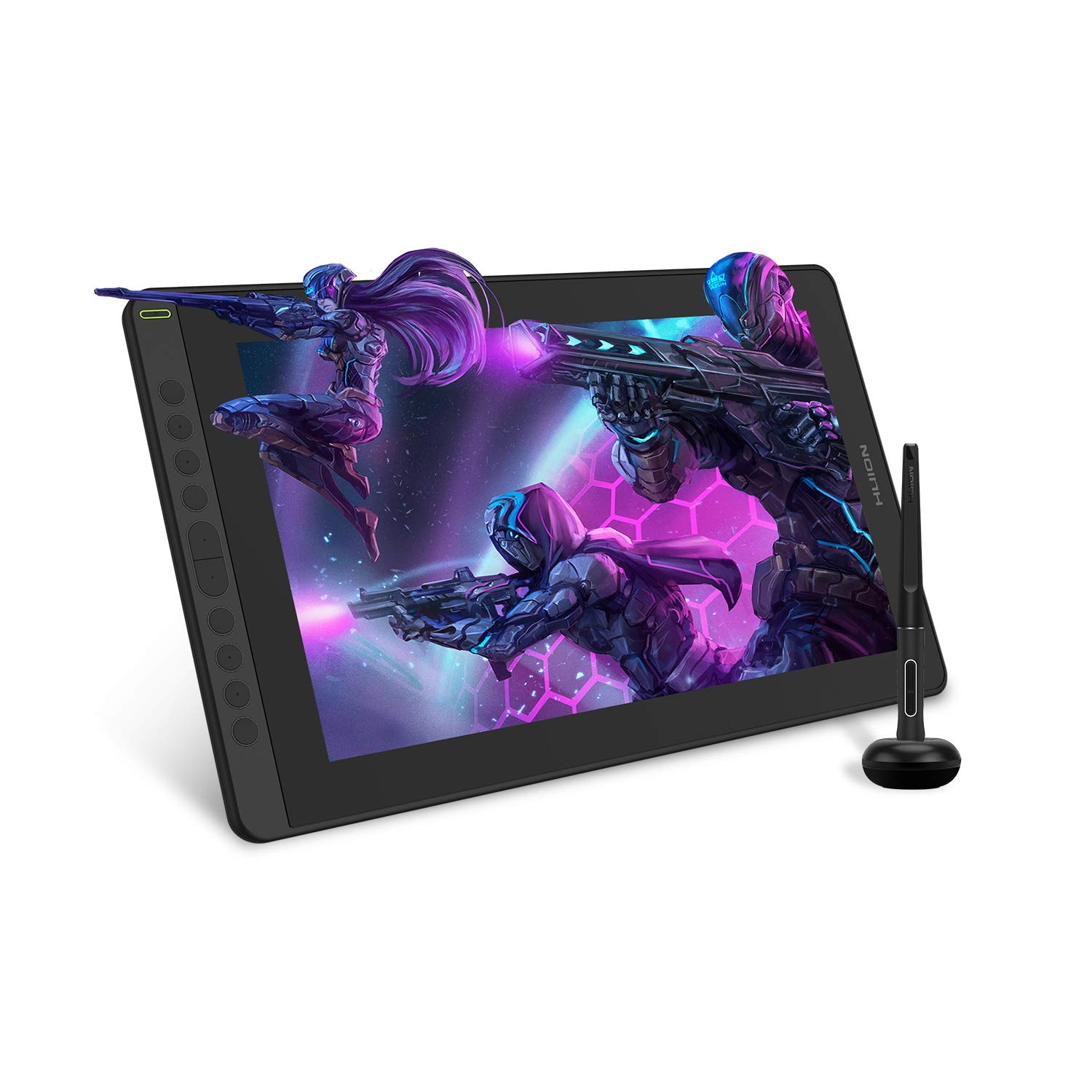 HUION Kamvas 16 2021 Drawing Tablet with Screen - 15.6 Inch Digital Art Display, 120% sRGB Color Gamut, Android Compatible, Includes PW517 Stylus (Cosmo Black) - Perfect for Digital Painting, Graphic Design, Animation & Online Teaching