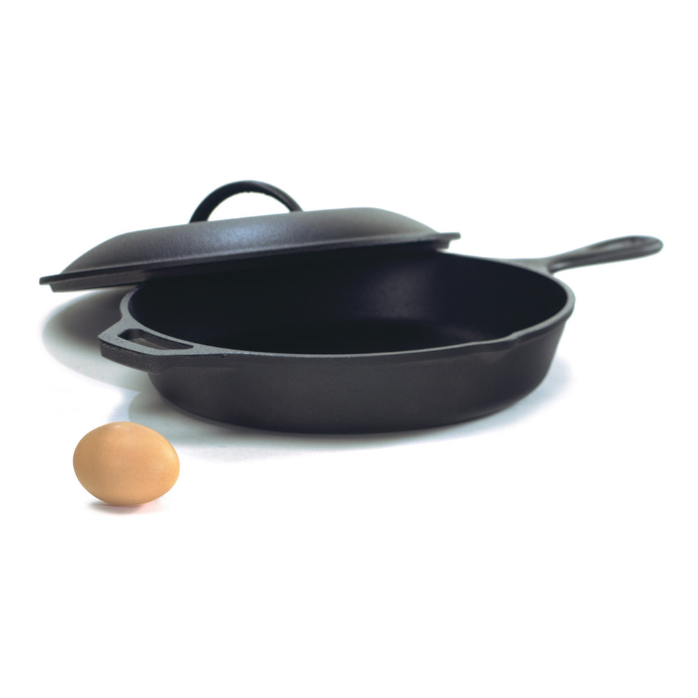30cm Cast Iron Lid for Dutch Oven, Skillet & Cooking Pot - Heavy Duty Stovetop & Oven Safe Cover for Baking, Roasting & Slow Cooking