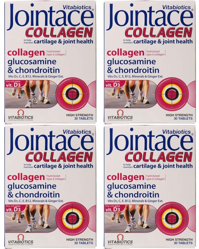 Vitabiotic Jointace Collagen Supplement - 30 Tablets (4 Pack Bundle) - Supports Joint Health & Mobility - Ideal for Active Lifestyles & Senior Wellness