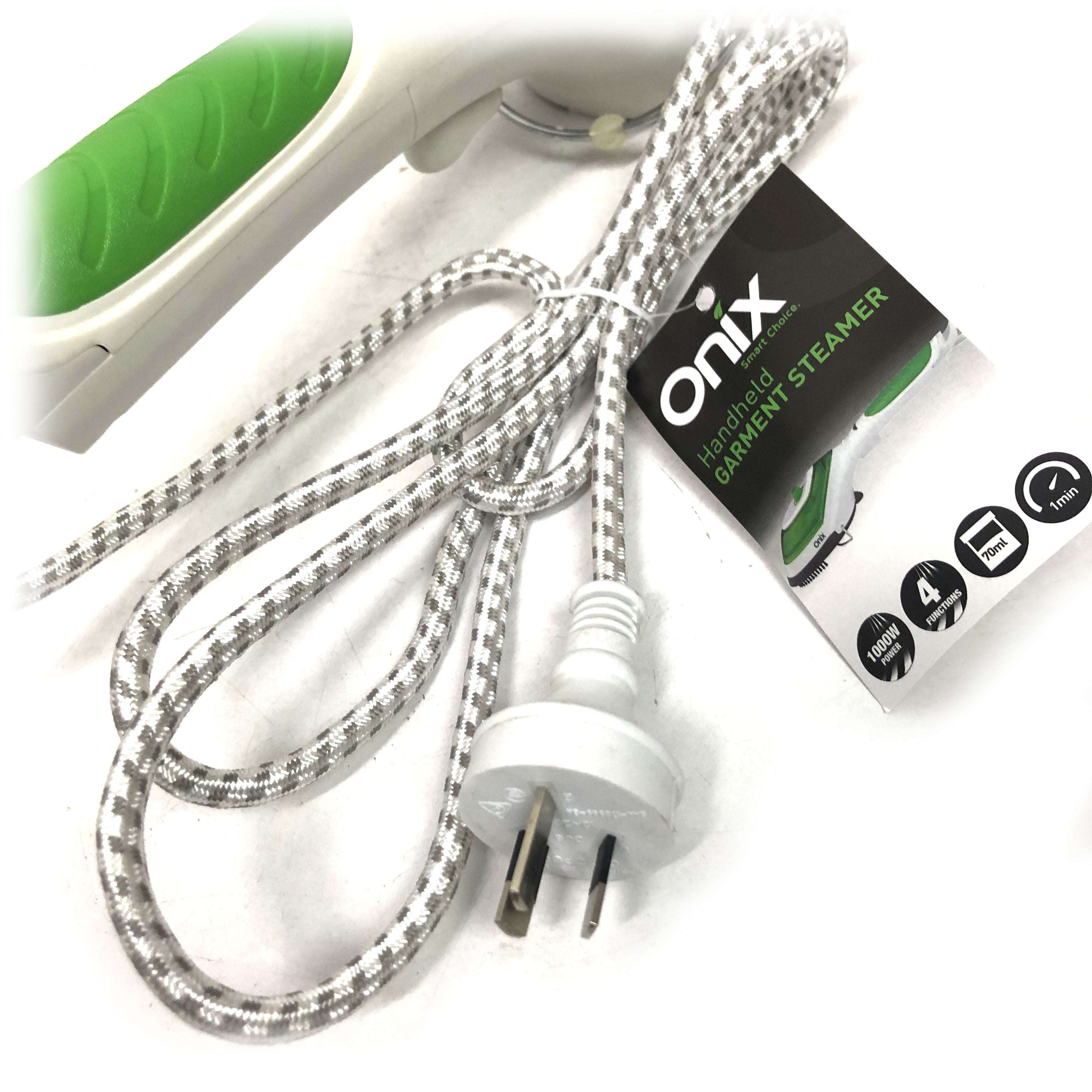 ONIX 1000W Handheld Garment Steamer - Portable Clothes Steamer for Travel, Home & Hotel Use - Quickly Remove Wrinkles from Shirts, Dresses, Curtains & Bedding