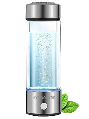 Hydrovybe 3rd Gen Hydrogen Rich Water Bottle - BPA Free Alkaline Water Ionizer Purifier with Zinc Alloy & Food Grade Plastic | Anti-Aging, Portable Hydrogen Water Generator for Gym, Travel & Home Use