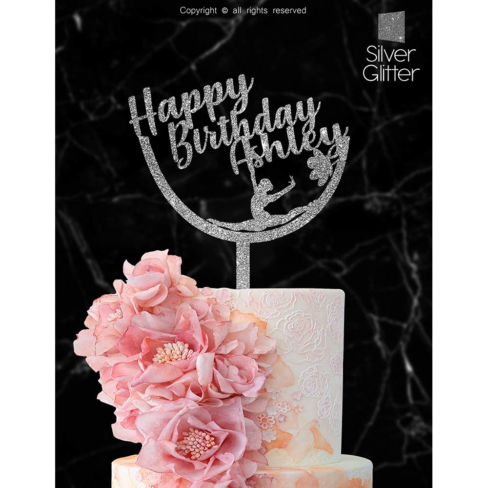 Custom Princess Birthday Cake Topper - Personalized Age Cake Decor with Silver Glitter - Perfect for Princess-Themed Birthday Parties & Special Celebrations