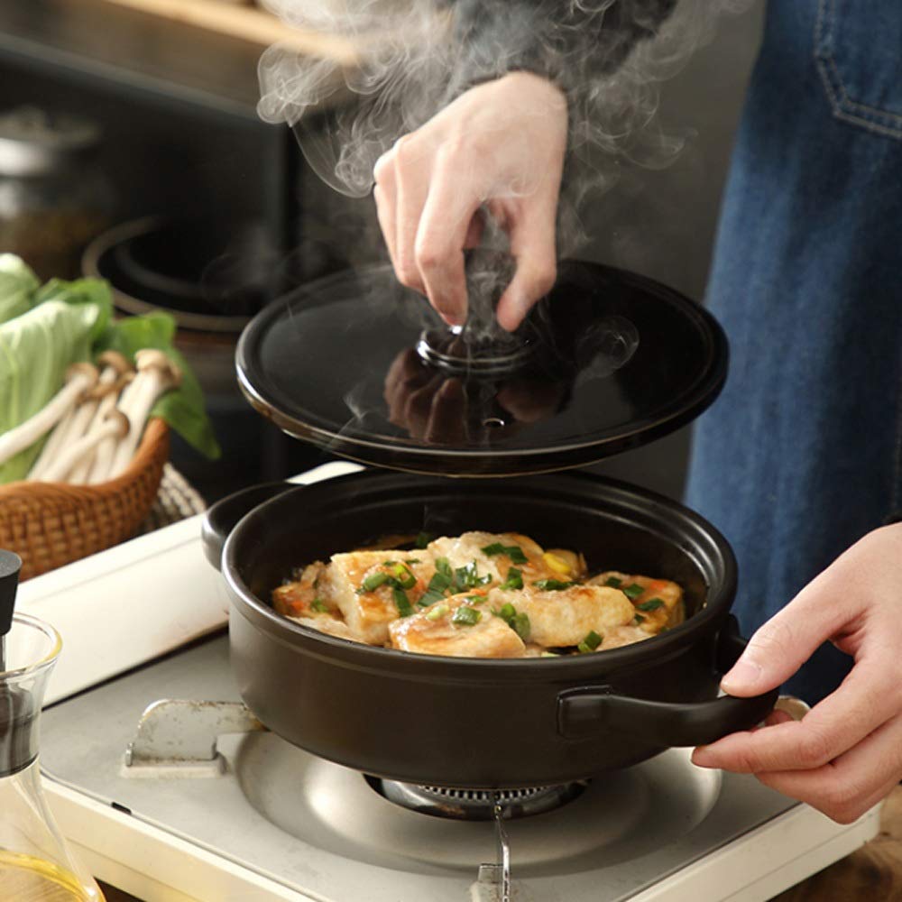 Premium 2.0L Ceramic Slow Cooker Pot - Stoneware Casserole Dish for Soup, Stew & Hot Pot | Ideal for Kitchen Cooking, Family Meals & Entertaining