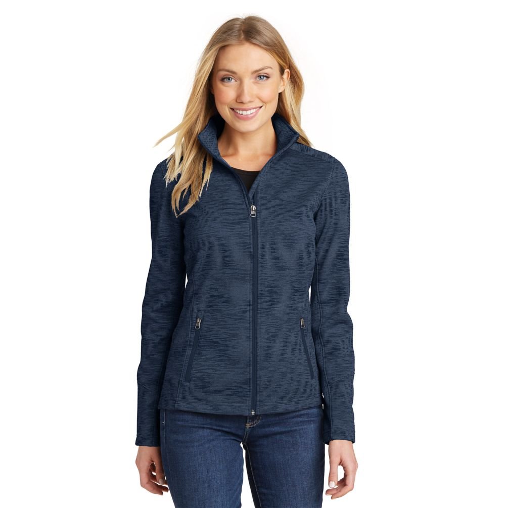 Port Authority Women's Digi Stripe Fleece Jacket - Soft Warm Pullover for Casual Wear, Work & Outdoor Activities | Winter Layering & Office Comfort