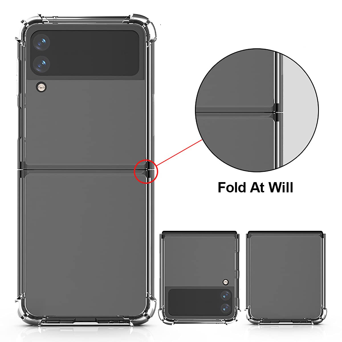 Samsung Galaxy Z Flip 3 Case - Anti-Scratch TPU Protective Cover with Bumper | Customizable Transparent Phone Case | Perfect for Everyday Use, Travel & Photo Protection