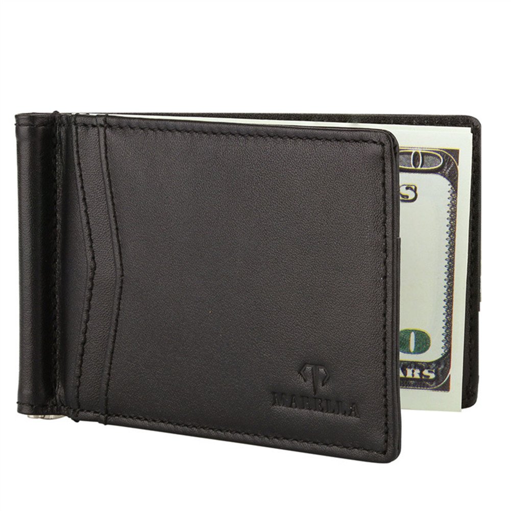 MABELLA RFID Blocking Slim Minimalist Thin Bifold Wallet for Men - Front Pocket Money Clip Wallet with Secure Card Slots | Perfect for Travel, Business & Everyday Use