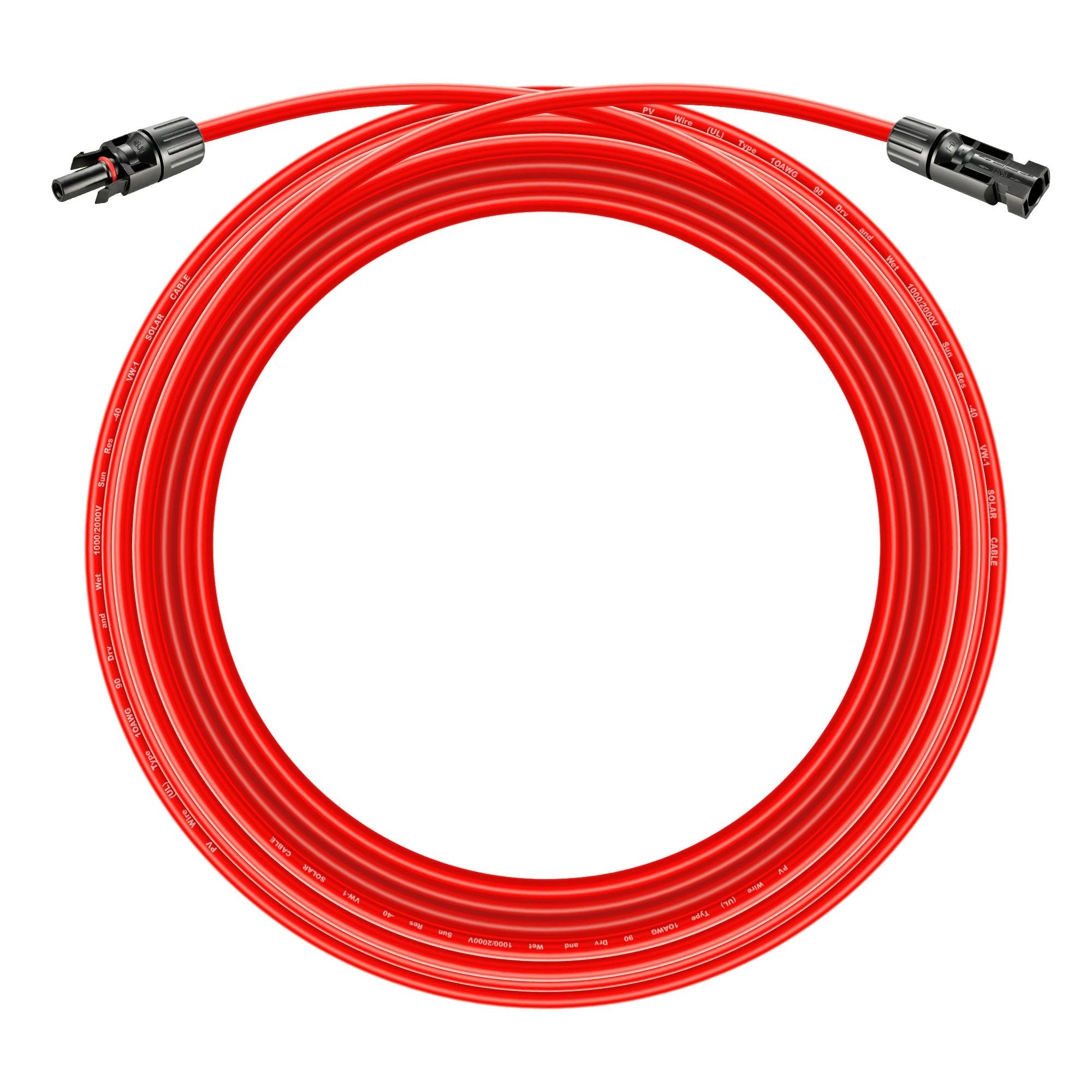 Rich Solar 10 Gauge (10AWG) 50 Feet Solar Panel Extension Cable Wire with MC4 Connectors - Perfect for RV, Off-Grid, and Home Solar Power Systems