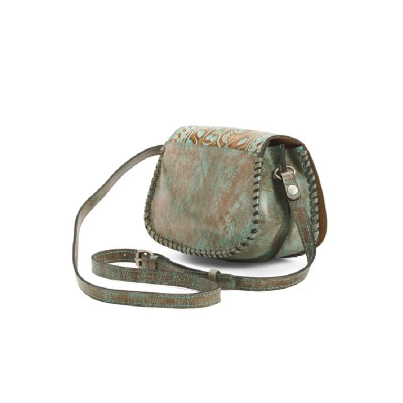 Finch Crossbody Bag - Handcrafted Tooled Turquoise Leather Purse for Women | Stylish & Durable Everyday Shoulder Bag for Work, Travel & Shopping