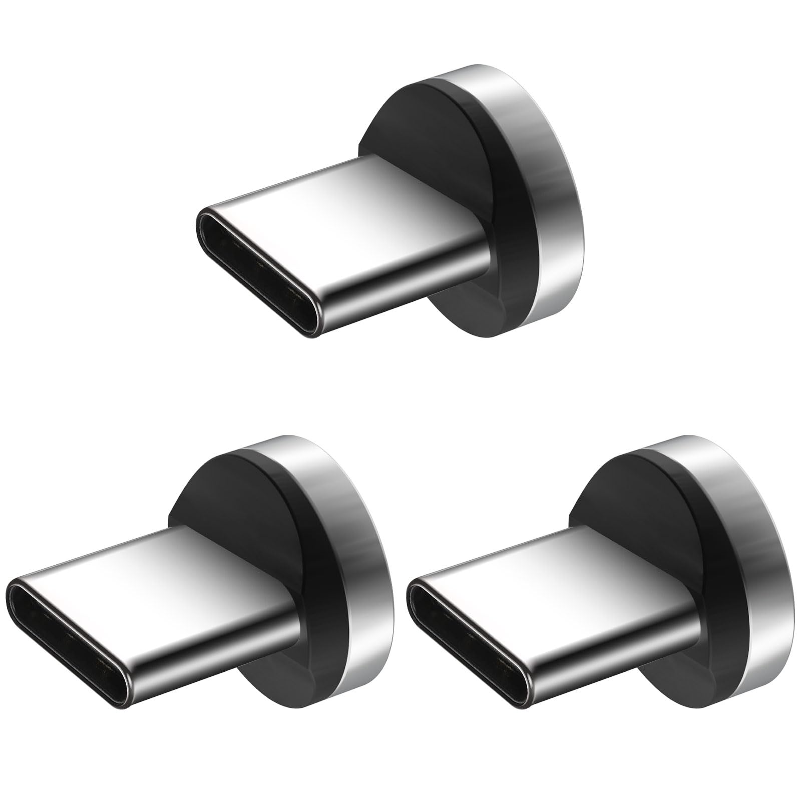 AXFEE 7-Pin USB-C Fast Charging Cable Adapter 3-Pack - 540° Magnetic Charging Tips for Samsung Galaxy S22/S21, Laptops & Tablets - Durable Magnetic Connector Heads for Home, Office & Travel Charging