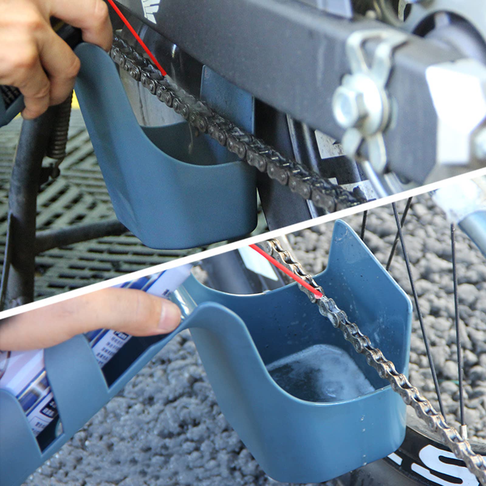 **Motorcycle Chain Cleaner Kit - Splash-Proof Oil Storage Box & Cleaning Tools for Bicycle & Motorcycle Maintenance - Perfect for Garage, Workshop & DIY Bike Care**