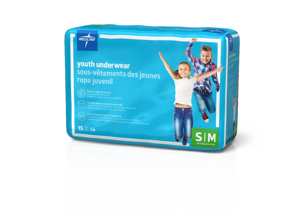 Youth Disposable Underwear for Kids 40-70lbs | Protection Plus | Pack of 10/20/30 | Daytime & Overnight Use | Ideal for Potty Training, Travel & Special Needs