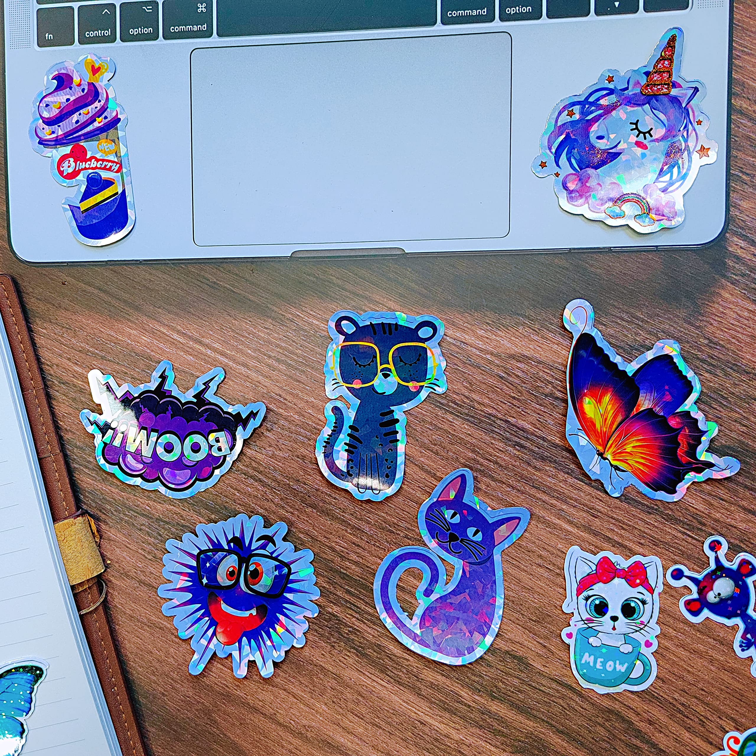 20 Sheets Holographic Sticker Paper 8.5 x 11 Inch - Waterproof Printable Vinyl Stickers for Inkjet/Laser Printer - DIY Rainbow Broken Glass Decals for Laptops, Water Bottles & Scrapbooking
