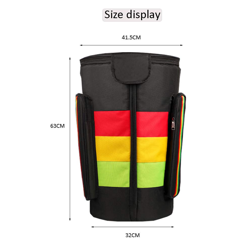 **Portable Waterproof Djembe Drum Bag - Black Shoulder Carry Backpack for 13 Inch African Drum - Perfect for Travel, Performances & Outdoor Events**