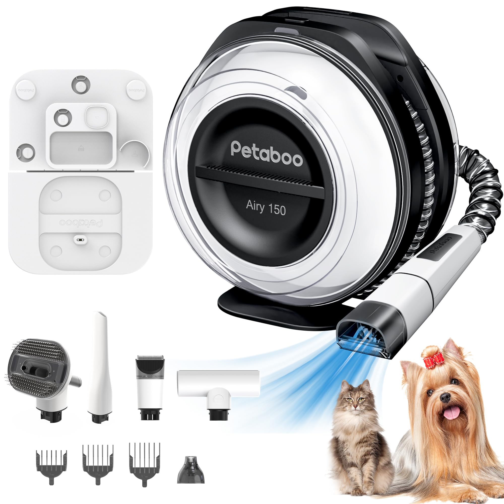 **Cordless Dog Grooming Vacuum Kit with Clippers & Nail Grinder - 5-in-1 Pet Grooming Tools, 2.2L Dust Cup, Low Noise, for Shedding Control - Perfect for Home, Car & Travel Pet Care**