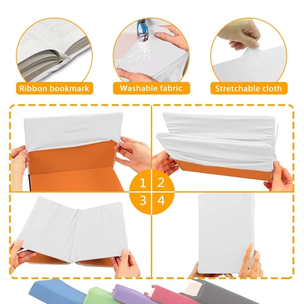 Rnyleeg 6-Pack Reusable Stretchable Book Covers - Jumbo Hardcover Textbook Protectors for School | Washable Sport-Themed Designs for Kids, Teens, Boys & Girls | Perfect for Back to School, Library Books & Notebook Protection
