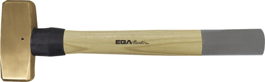 1Kg German-Style Non-Sparking Stoning Hammer with Hickory Handle - Perfect for Masonry Work, Stone Carving & Metalworking in Hazardous Environments