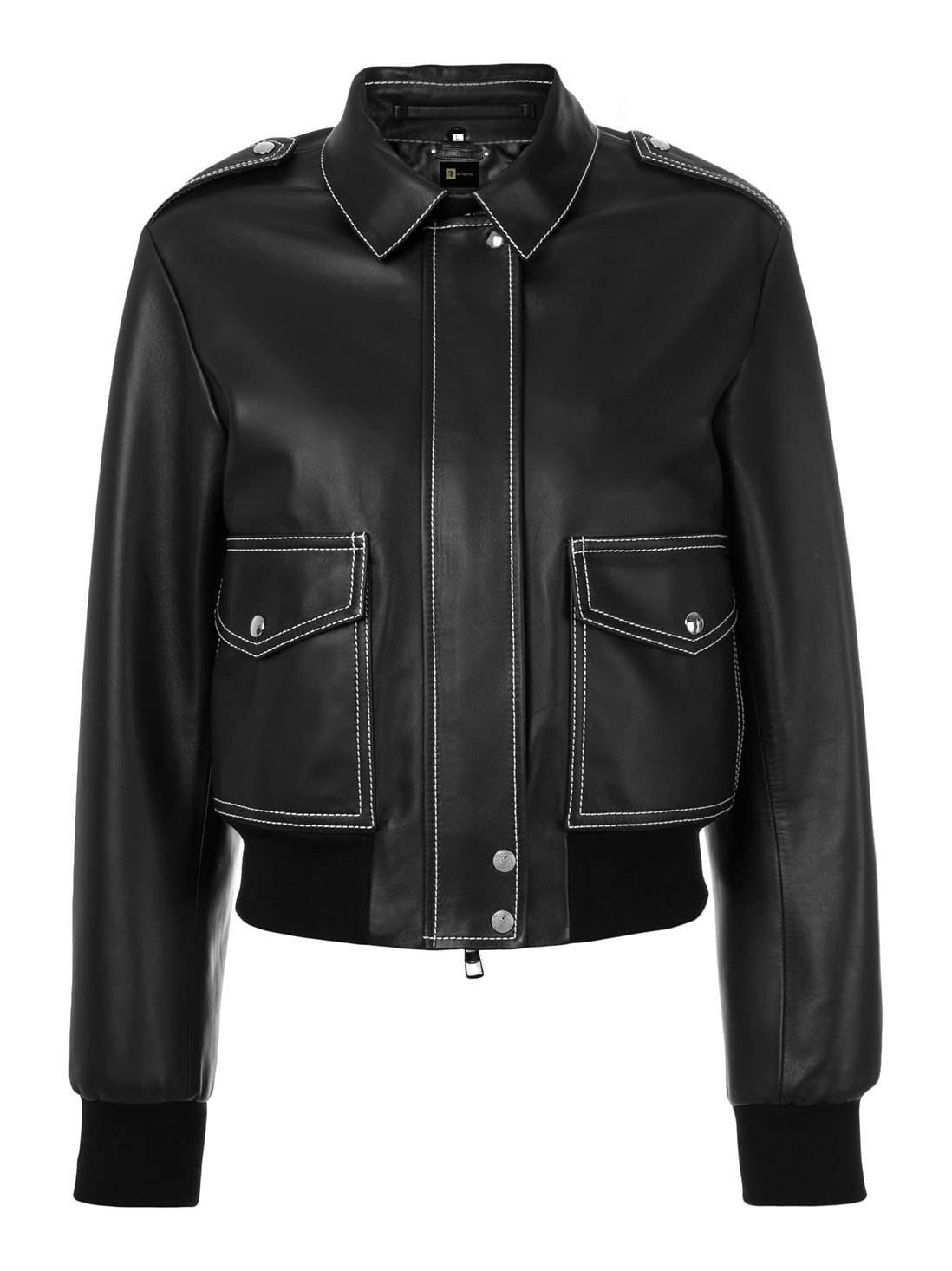Colsow Women's Winter Black Bomber Jacket - Genuine Leather, Missy & Plus Size - Warm & Stylish Outerwear for Cold Weather, Casual Outings & Travel