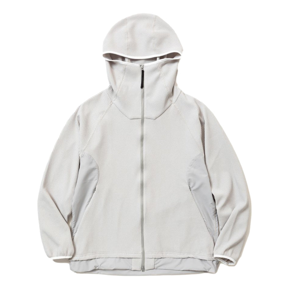 MEANSWHILE SOLOTEX WAFFLE HOODIE - Lightweight Bone Color Pullover Sweatshirt for Men & Women | Cozy Lounge Wear, Casual Street Style, Outdoor Activities