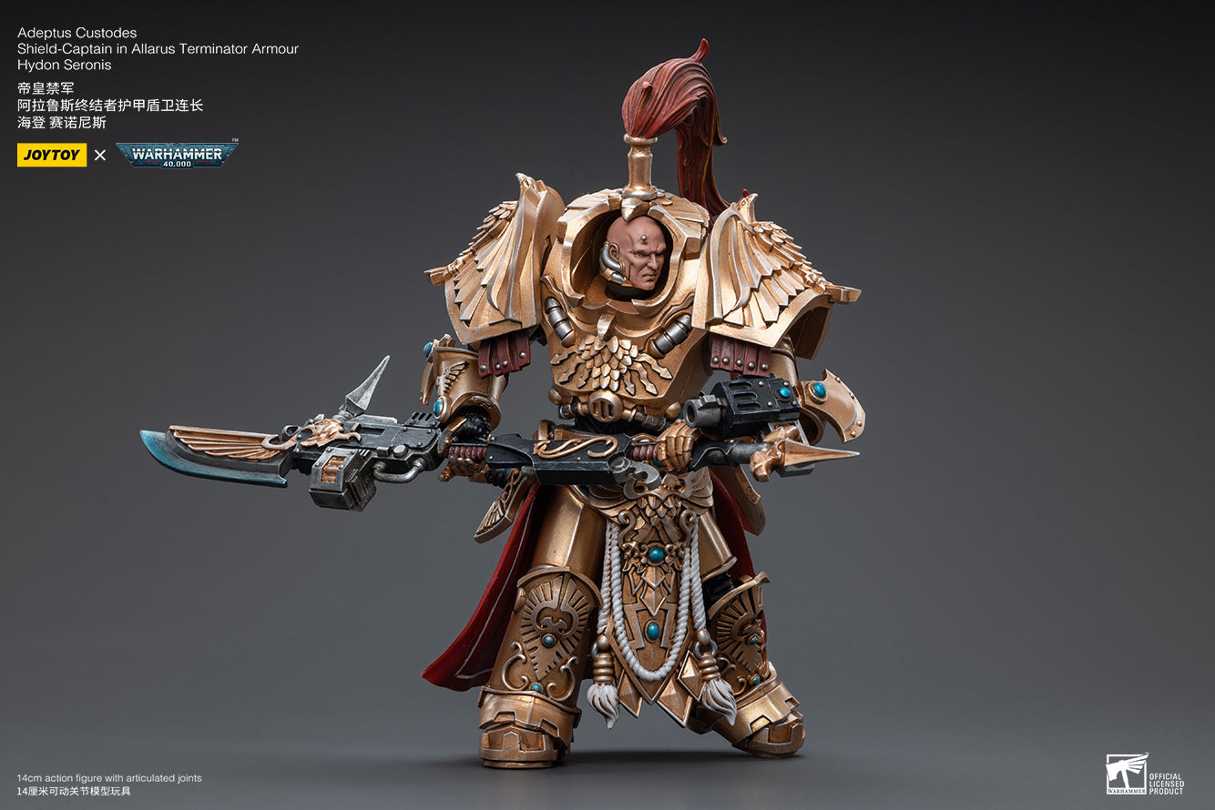 1/18 Scale JOYTOY Warhammer 40K Adeptus Custodes Action Figure Set (3PCS) - Highly Detailed Collectible Miniatures for Tabletop Gaming & Display