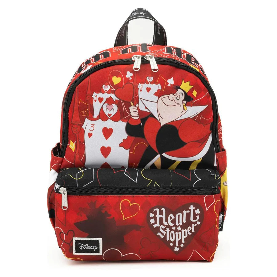 Disney Villains Queen of Hearts 13 Inch Nylon Mini Backpack for Women & Teens - Perfect for School, Travel, and Cosplay