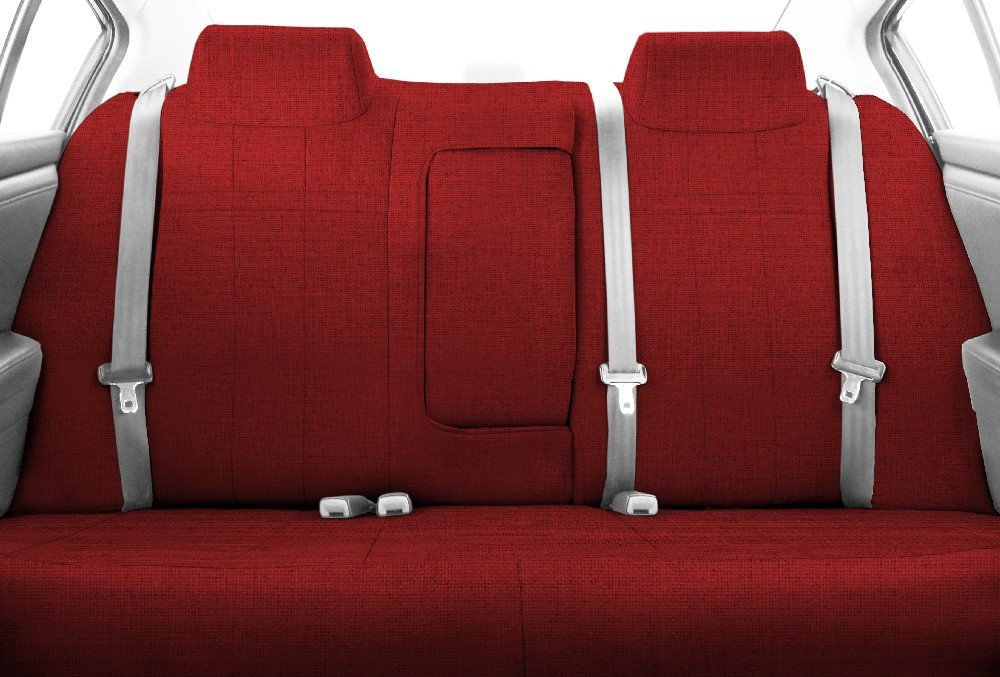 2014-2021 Nissan Frontier Tweed Seat Covers - 40/60 Split Bench Design with Red Insert & Trim | Durable Protection for Rear Seats | Perfect for Off-Roading, Camping & Daily Commutes