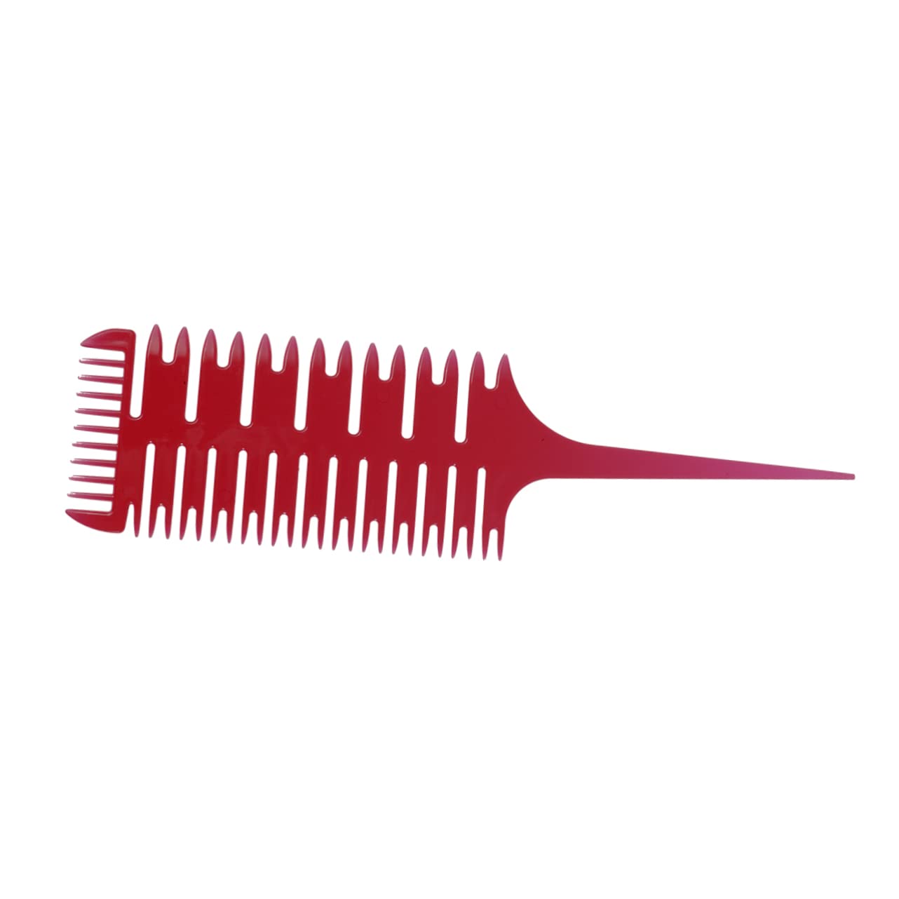 Healifty 3-in-1 Highlight Comb Hair Teasing Brush - Professional Styling Tool for Afro, Braiding & Hair Coloring - Rib Cage Modeling Design (Red) - Perfect for Salon Stylists & DIY Hair Coloring at Home