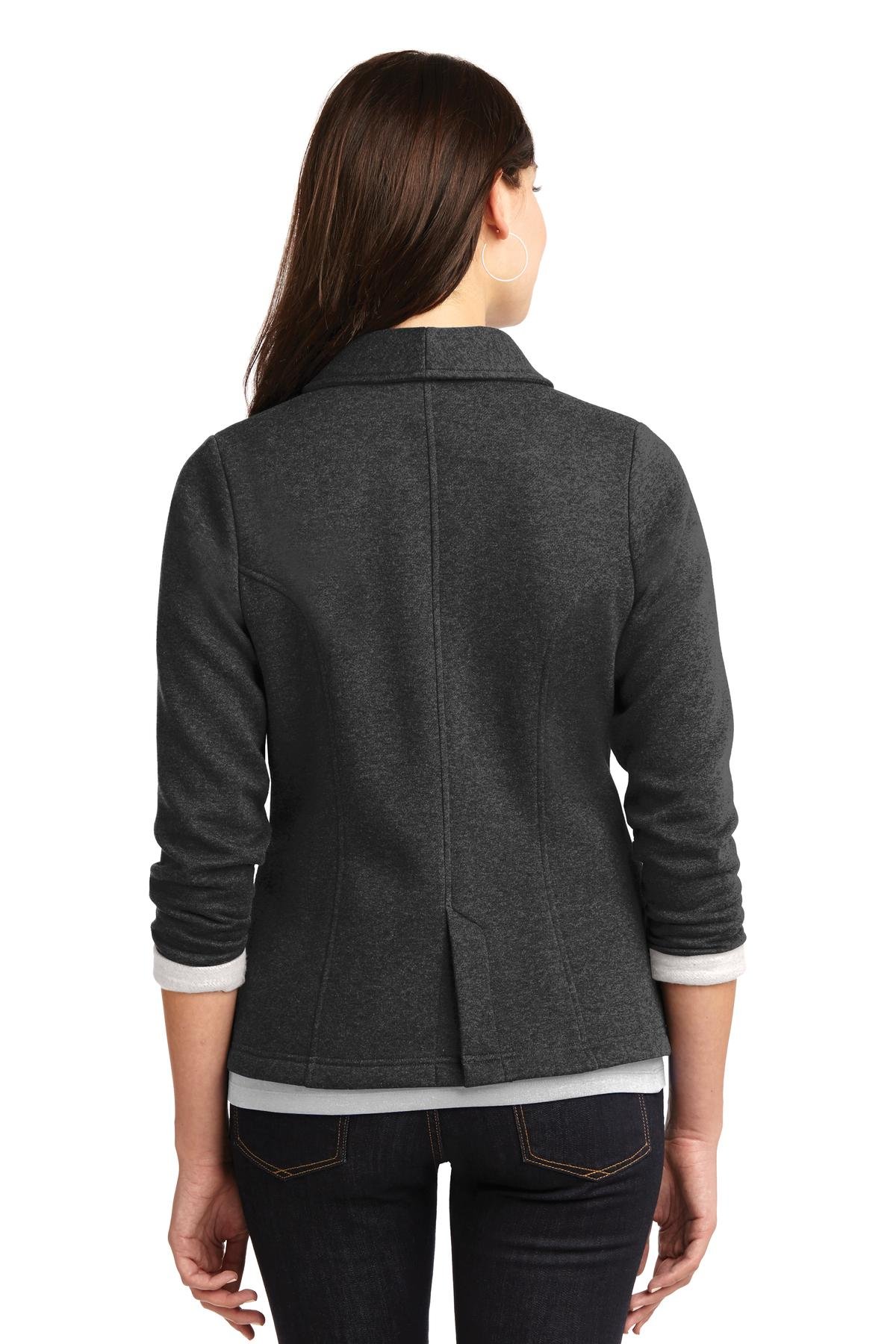 Port Authority Ladies Fleece Blazer Jacket - Dark Charcoal Heather, Size S | Soft & Warm Fleece Lining | Perfect for Office Wear, Business Casual & Winter Layering